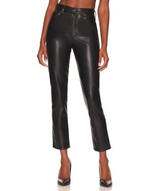Agolde Recycled Leather Riley Long - Black