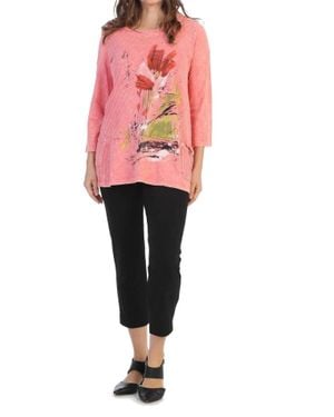 Jess & Jane Celine Mineral Washed Contrast Cotton Tunic - Pink