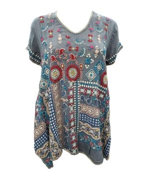 Johnny Was Madhuri Tunic - Blue