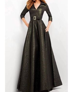 Jovani V Neck Evening Gown - Black