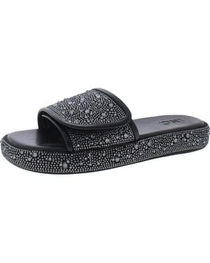 INC Rayley Rhinestone Made Slide Sandals - Black