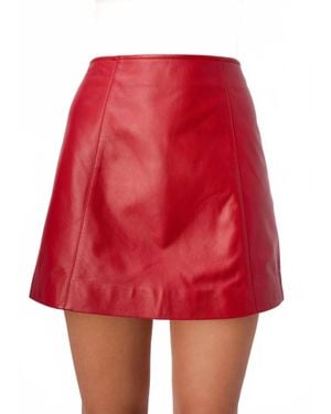 Cami NYC Cillian Genuine Leather Mini Skirt - Red