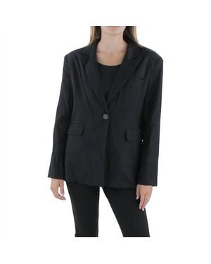 Gracia Separate Office One-Button Blazer - Black
