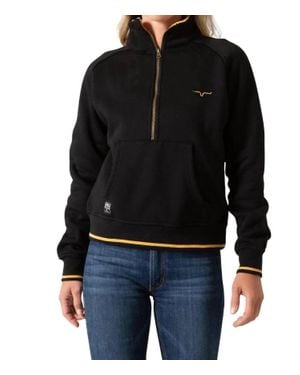 Kimes Ranch Malta Cropped 1/4 Zip Sweatshirt - Black