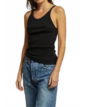 PERFECTWHITETEE Annie Recycled Cotton Ribbed Tank - Black