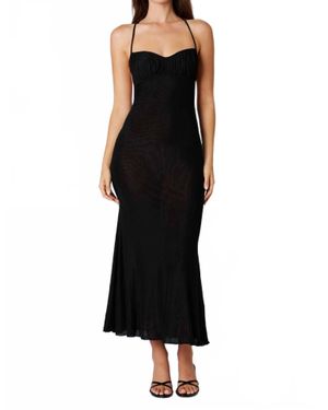 CLAE Maxi Halter Dress - Black