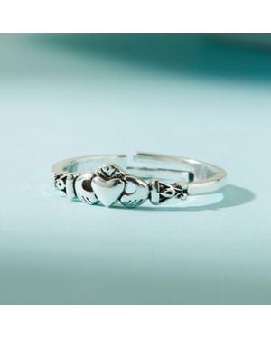 Fashnzfab Celtic Claddagh Ring (Adjustable) - Blue