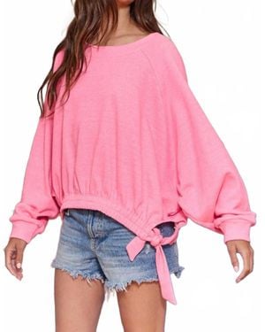Bucketlist Side Tie Sweatshirt - Red