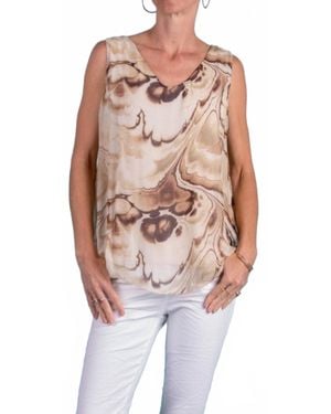 Gigi Moda Fernanda Swirl Silk Top - Natural
