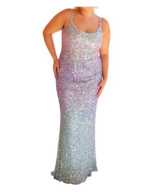 Primavera Long Curvy Prom Dress - Purple