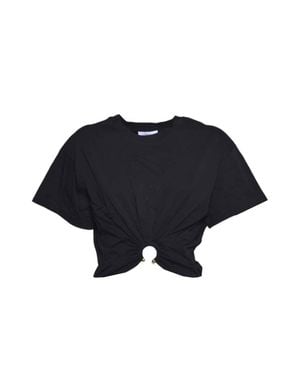 Rabanne Piercing Cropped T-Shirt - Black