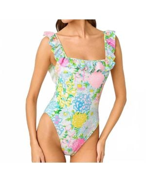 Lilly Pulitzer Aemma Ruffle One Piece Swimsuit - Blue