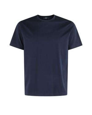 Herno Basic Crew-Neck Stretch Cotton T-Shirt - Blue