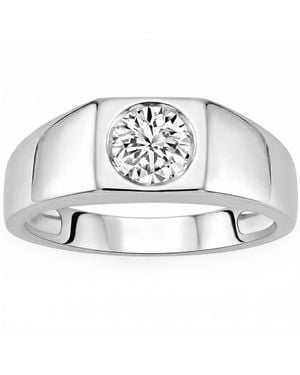 Pompeii3 1 Ct Solitaire Diamond Wedding Ring 14K Or - Metallic