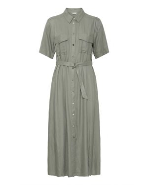 B.Young Short Sleeve Maxi Shirt Dress - Gray