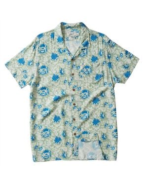 Grayers Vintage Hawaiian Batik Print Shirt - Blue