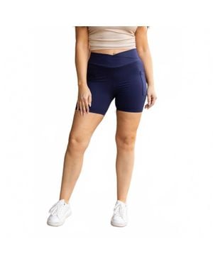 Julia Rose Abby Crossover Biker Shorts - Blue
