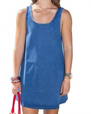 Sky To Moon Baby Denim Mini Dress - Blue
