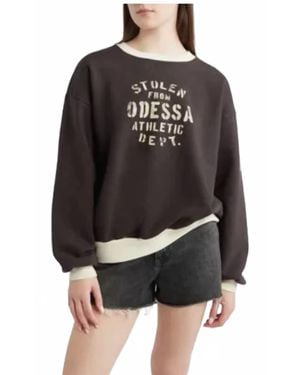 Daydreamer Stolen From Odessa Oversized Crew Sweatshirt - Black