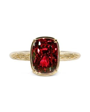 Sterling Forever Sterling Mini Garnet Elongated Cushion Ring - Red