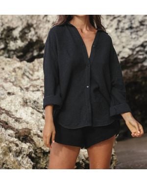 Handloom Echo Maxi Shirt - Black