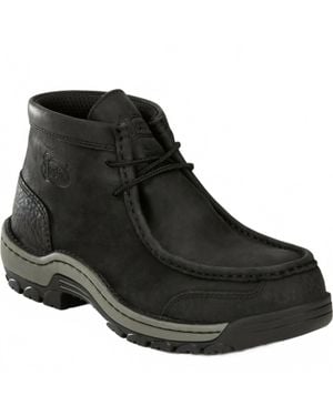 Justin Crafton Coal Cowhide 4" Moc Boot - Black