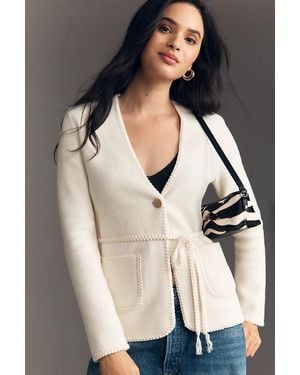 NVLT Knit V-Neck Blazer Jacket - Black