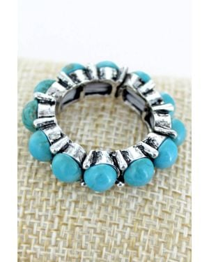 Wholesale Accessory Market Beaded Adjustable Ring - Blue
