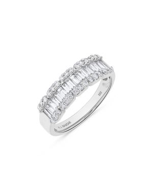H.J. Namdar H. J. Namdar 1 Ct Tw 5 Section Baguette Diamond Cluster Ring 14K Natural Diamonds Size 6 - White