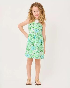 Lilly Pulitzer Lilly Janie And Jack Girls Madelin Flower Dress - Green