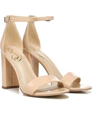 Sam Edelman Yaro Ec0235076 Sandals Ankle Strap Block Heel Zap1112 - Natural