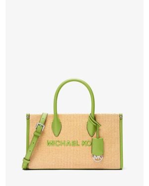 Michael Kors Outlet Mirella Medium Woven Satchel - Yellow