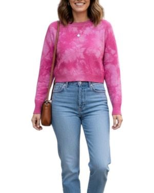 JoosTricot Long Sleeve Crop Crewneck Top - Pink