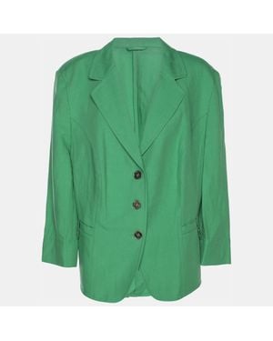 424 Basler Linen Blend Single Breasted Blazer - Green