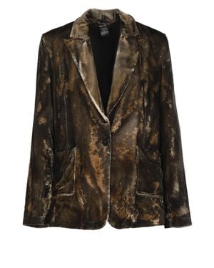 Avant Toi Mottled Velvet Jacket With Tailored Silhouette - Black