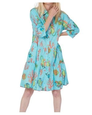 MODAPOSA Alcee Sea Life And Coral Print Dress - Blue