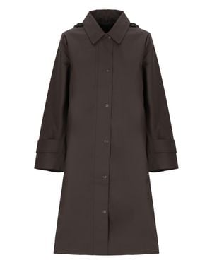 Rains Nara W Snap Buttons Long Raincoat - Gray