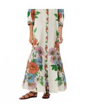Borgo De Nor Bianca Salento Print Linen Dress - Green