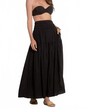 Elan Smock Flowy Maxi Skirt - Black
