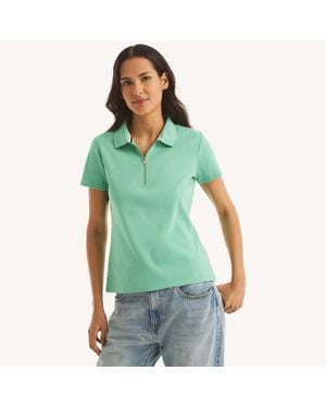 Nautica Zip-Up Polo - Green