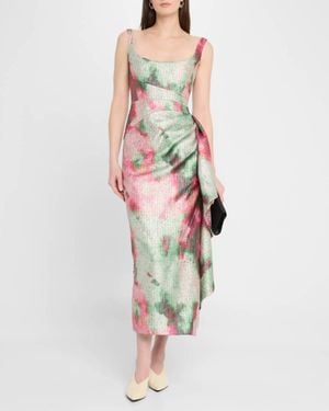 Lela Rose Scoop Neck Florence Sheath Dress - White
