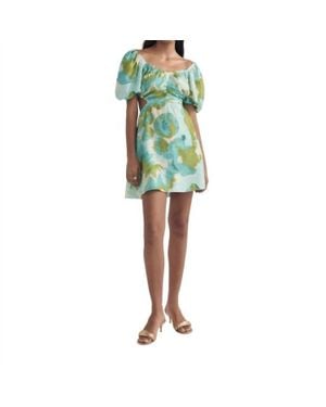 Peony Forever Mini Dress - Green