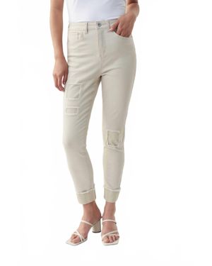 Joseph Ribkoff Christine Crystal Patch Jean - Natural