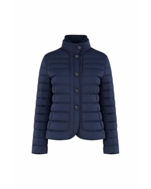 Moorer Stand Collar Short Down Jacket - Blue