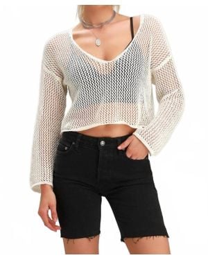 Free People Avery Denim Bermuda Frayed Hem Shorts - Gray