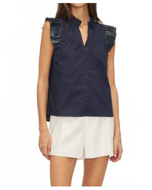Melissa Nepton Lianav-Neck Blouse - Blue
