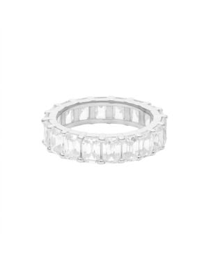 Allyanna Gifts Radiant Cut Moissanite Thick Eternity Band - White