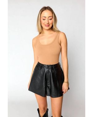 BuddyLove Emerson Vegan Leather Shorts - Black