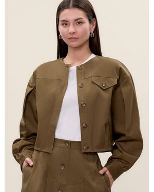 Rebecca Taylor Aria Twill Jacket - Brown