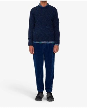 Folk Chain Crewneck Sweater - Blue